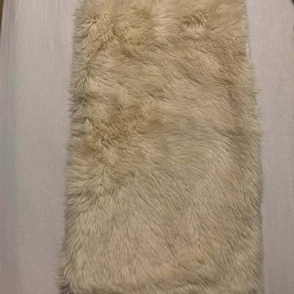 Furry White Infinity Scarf